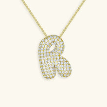 Collier en Diamants avec Initiale en Bulle