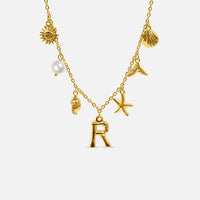 Collier Océan avec Lettre en Or