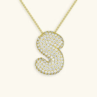 Collier en Diamants avec Initiale en Bulle