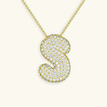 Collier en Diamants avec Initiale en Bulle