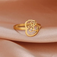 Bague Cœur et Patte (Ajustable)