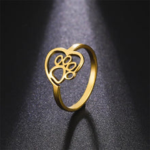 Bague Cœur et Patte (Ajustable)