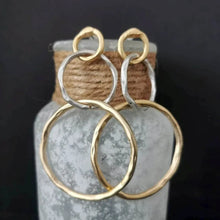 Boucles d'oreilles créoles vintage en or et argent