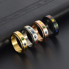 Bague Rotative Antistress Avec Empreintes Arc-en-Ciel En Acier Inoxydable