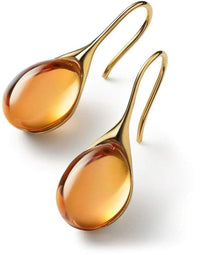 Boucles d'oreilles en cristal pendantes en or et argent