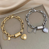 Bracelet Épais avec Cœur | Or
