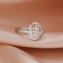 Bague Cœur et Patte (Ajustable)