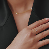 Bague en Or avec Lettre Personnalisée (Ajustable)