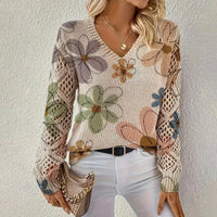 Pull À Col En V Avec Motif Ajouré