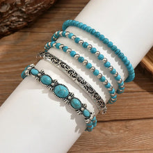 Ensemble de bracelets boho avec des perles turquoises