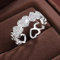 Bague Cœurs en Cristal