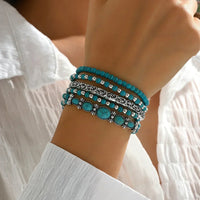 Ensemble de bracelets boho avec des perles turquoises
