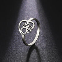 Bague Cœur et Patte (Ajustable)