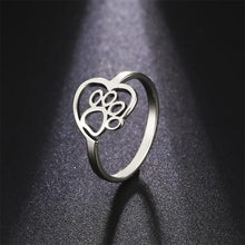 Bague Cœur et Patte (Ajustable)