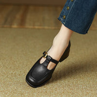 Delia - Chaussures Mary Jane T-Bar femme à bout carré