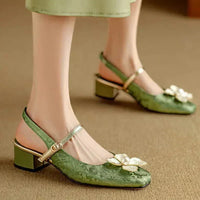 Genine - Escarpins slingback femme à talon bloc