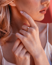 Bague en Or avec Lettre Personnalisée (Ajustable)