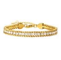 Bracelet en acier inoxydable avec chaîne de zircon