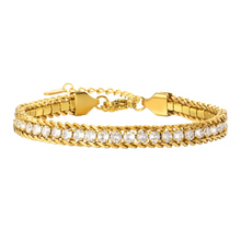 Bracelet en acier inoxydable avec chaîne de zircon