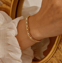 Bracelet en acier inoxydable avec chaîne de zircon