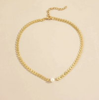 Collier de perles avec chaîne pour clavicule