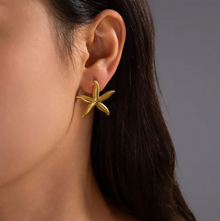 Boucles d'Oreilles Étoile de Mer en Doré