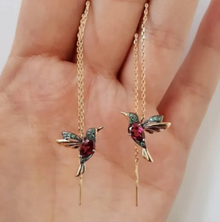 Boucles d'oreilles rétro avec des oiseaux