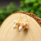 Boucles d'oreilles artisanales avec perles de riz