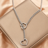 Collier Lara avec cœur en acier inoxydable