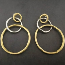Boucles d'oreilles créoles vintage en or et argent
