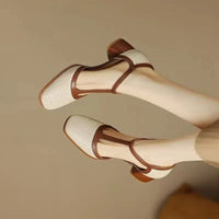 Genira - Chaussures femme à bride T et talon moyen