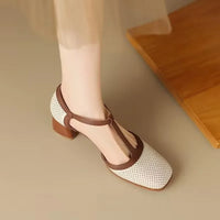 Genira - Chaussures femme à bride T et talon moyen