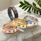 Bague Rotative Antistress Avec Empreintes Arc-en-Ciel En Acier Inoxydable