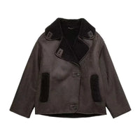 Auralith | Veste d'hiver à col large et fermeture boutonnée pour femme