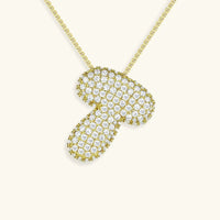 Collier en Diamants avec Initiale en Bulle