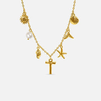 Collier Océan avec Lettre en Or