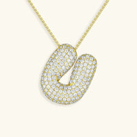 Collier en Diamants avec Initiale en Bulle
