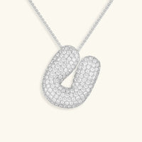 Collier en Diamants avec Initiale en Bulle