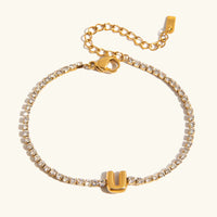 Bracelet Élégant en Or avec Lettre en Bulle