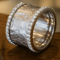 Bague Vintage Argentée avec Zircon