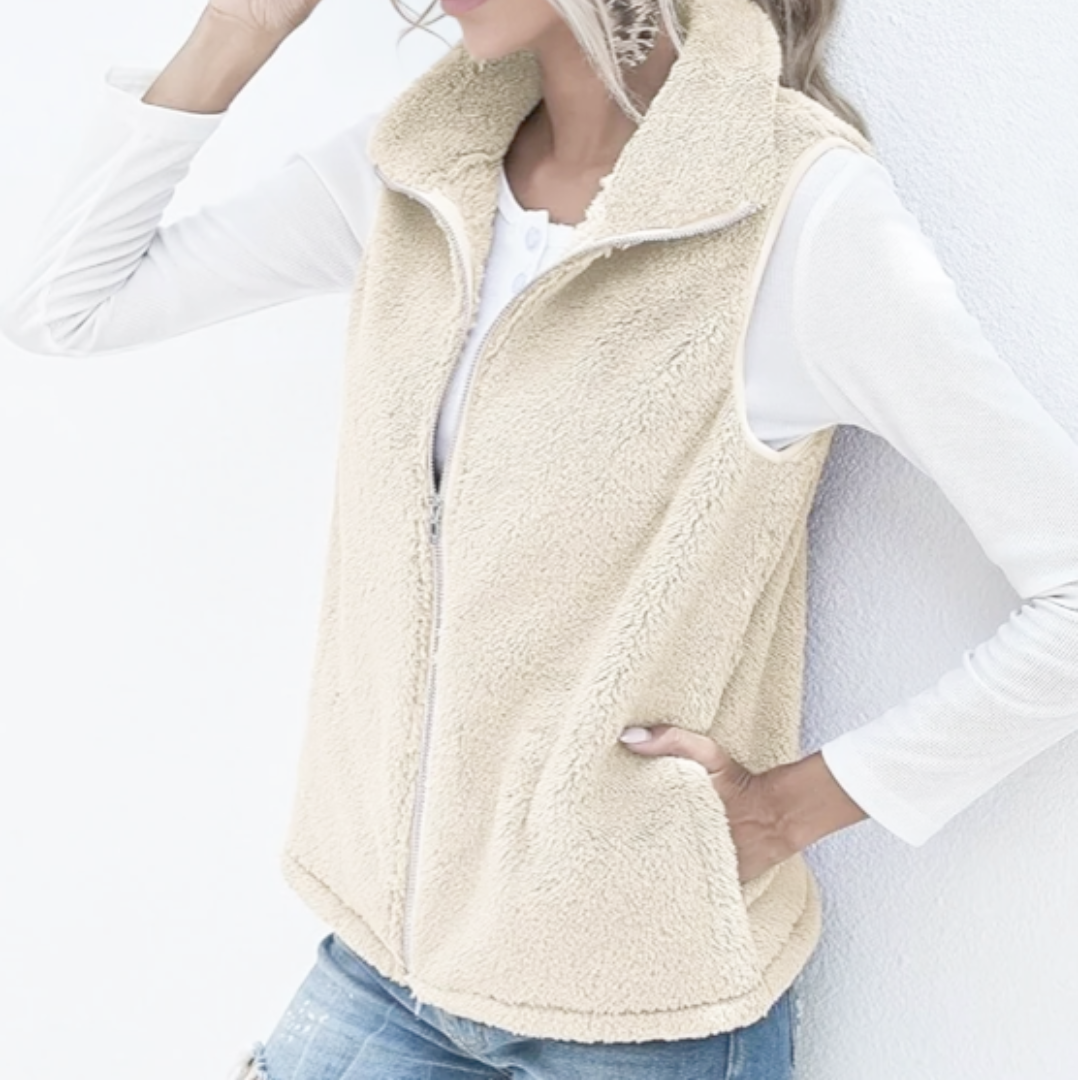 Navya | Gilet Douillet Avec Fermeture Éclair pour Femmes