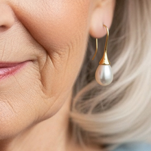 Boucles d'oreilles vintage avec perles en forme de goutte