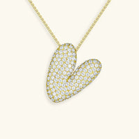Collier en Diamants avec Initiale en Bulle
