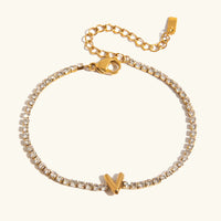 Bracelet Élégant en Or avec Lettre en Bulle