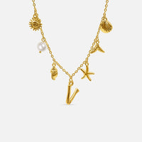 Collier Océan avec Lettre en Or