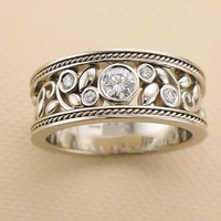 Bague vintage en argent et zircon