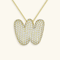 Collier en Diamants avec Initiale en Bulle