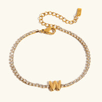 Bracelet Élégant en Or avec Lettre en Bulle
