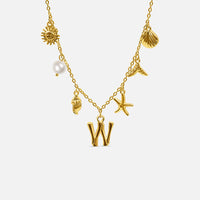 Collier Océan avec Lettre en Or