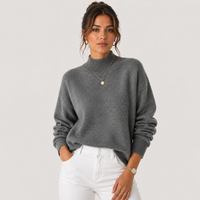 Pull en Tricot à Col Roulé pour Femmes, Confortable et Léger, Pull d'Hiver